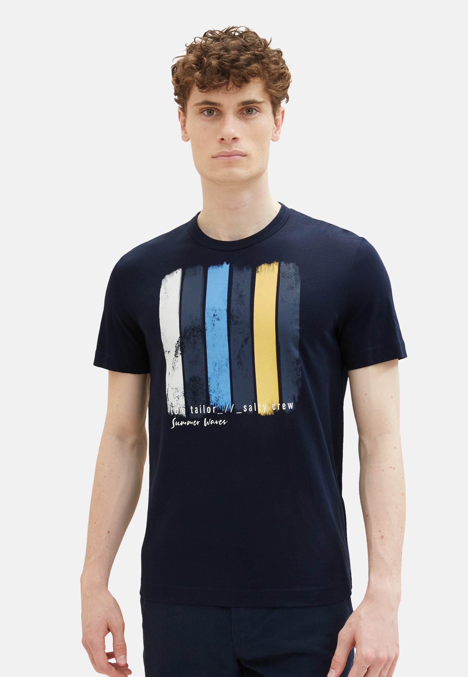 Tom Tailor Kurzarmshirt gepunktet mit Brusttasche
