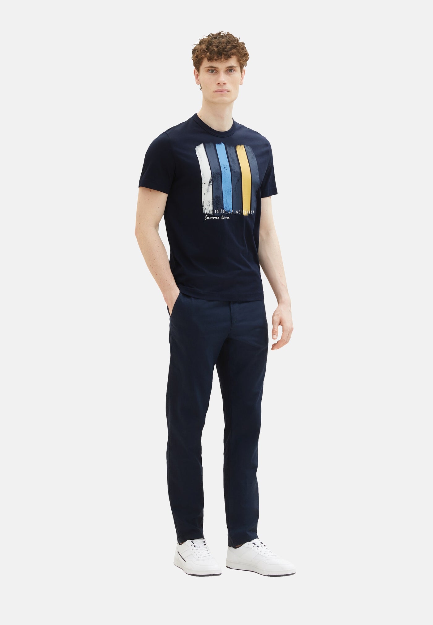 Tom Tailor Kurzarmshirt gepunktet mit Brusttasche