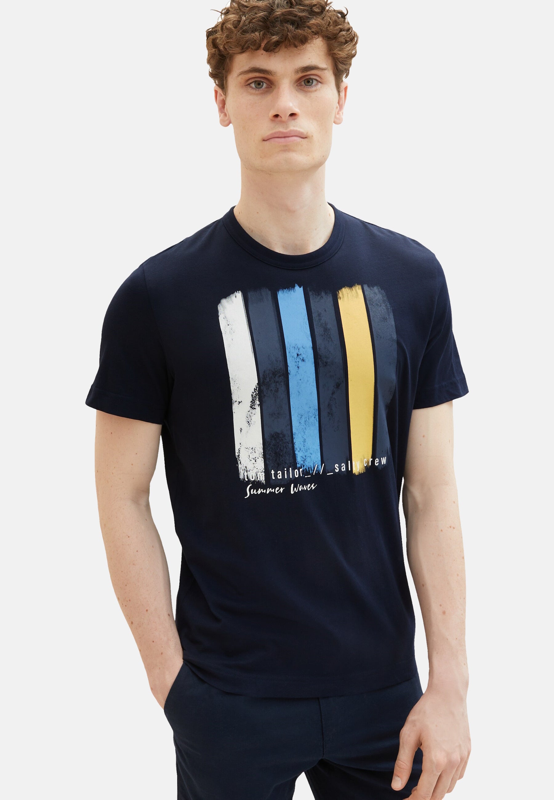 Tom Tailor Kurzarmshirt gepunktet mit Brusttasche