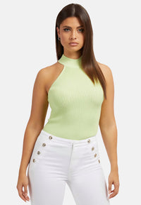 Guess Ärmelloses Rippstricktop SHAYNA mit Stehkragen in Slim Fit
