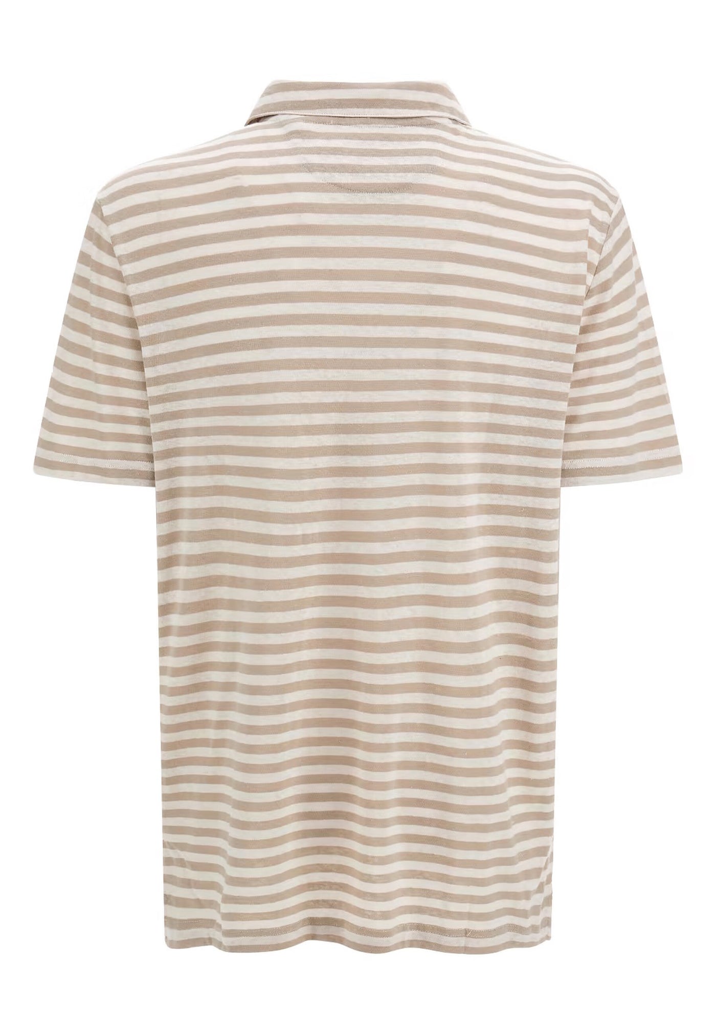 Guess Kurzarm-Poloshirt EMBRO STRIP in Regular Fit mit Allover-Streifenmuster aus Leinenmix