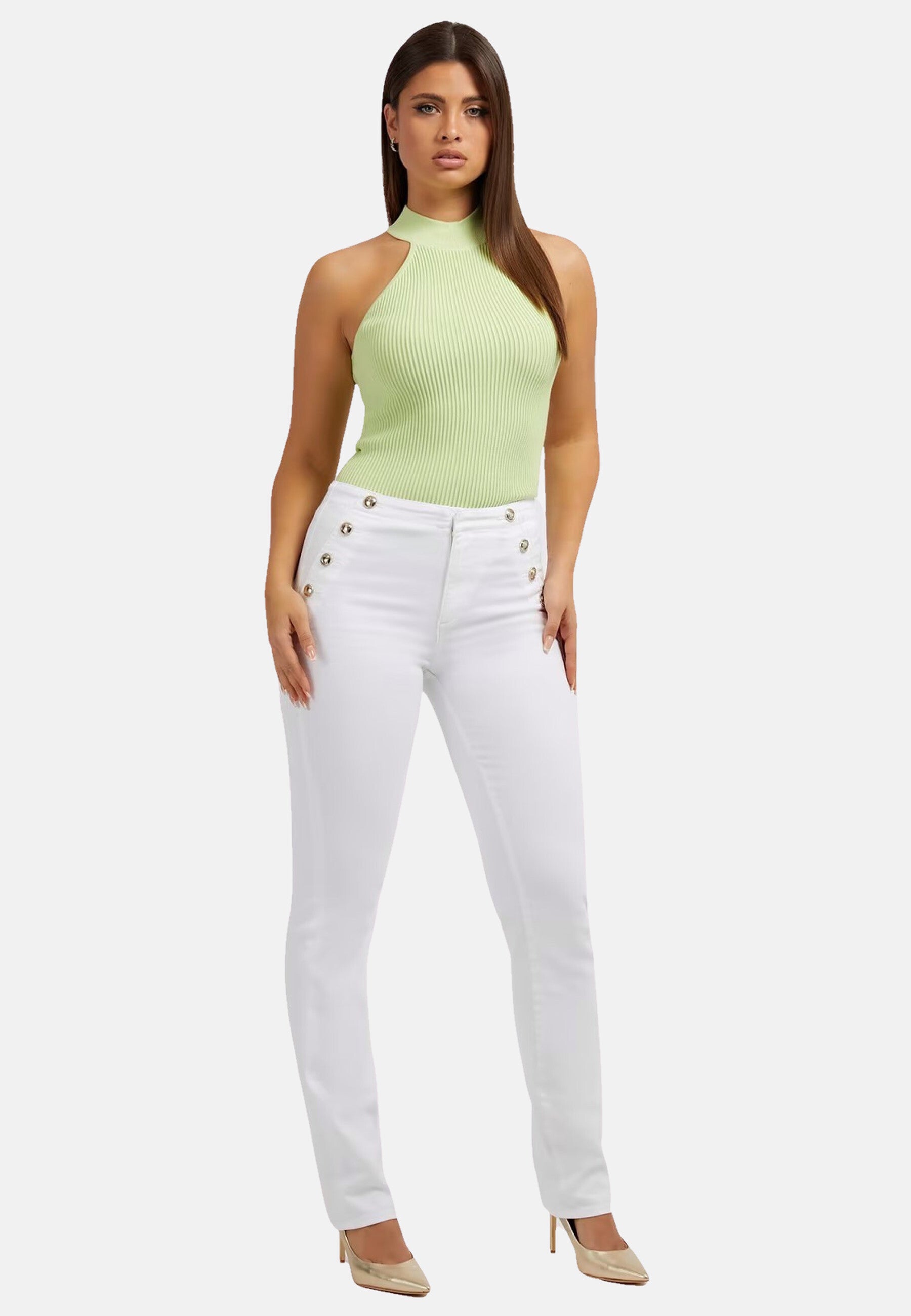 Guess Ärmelloses Rippstricktop SHAYNA mit Stehkragen in Slim Fit