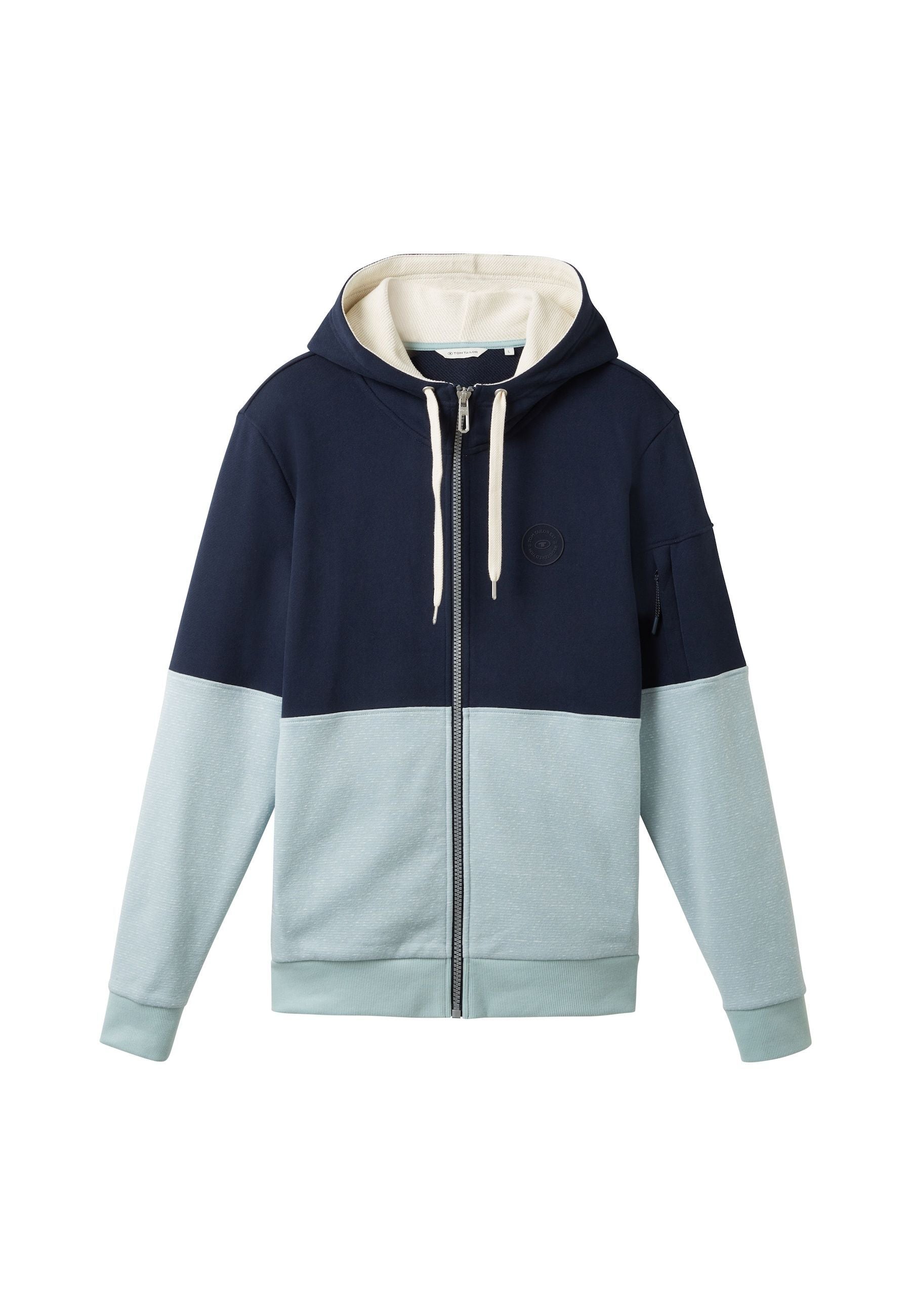Tom Tailor Zip Hoodie mit Eingrifftaschen und Color-Block
