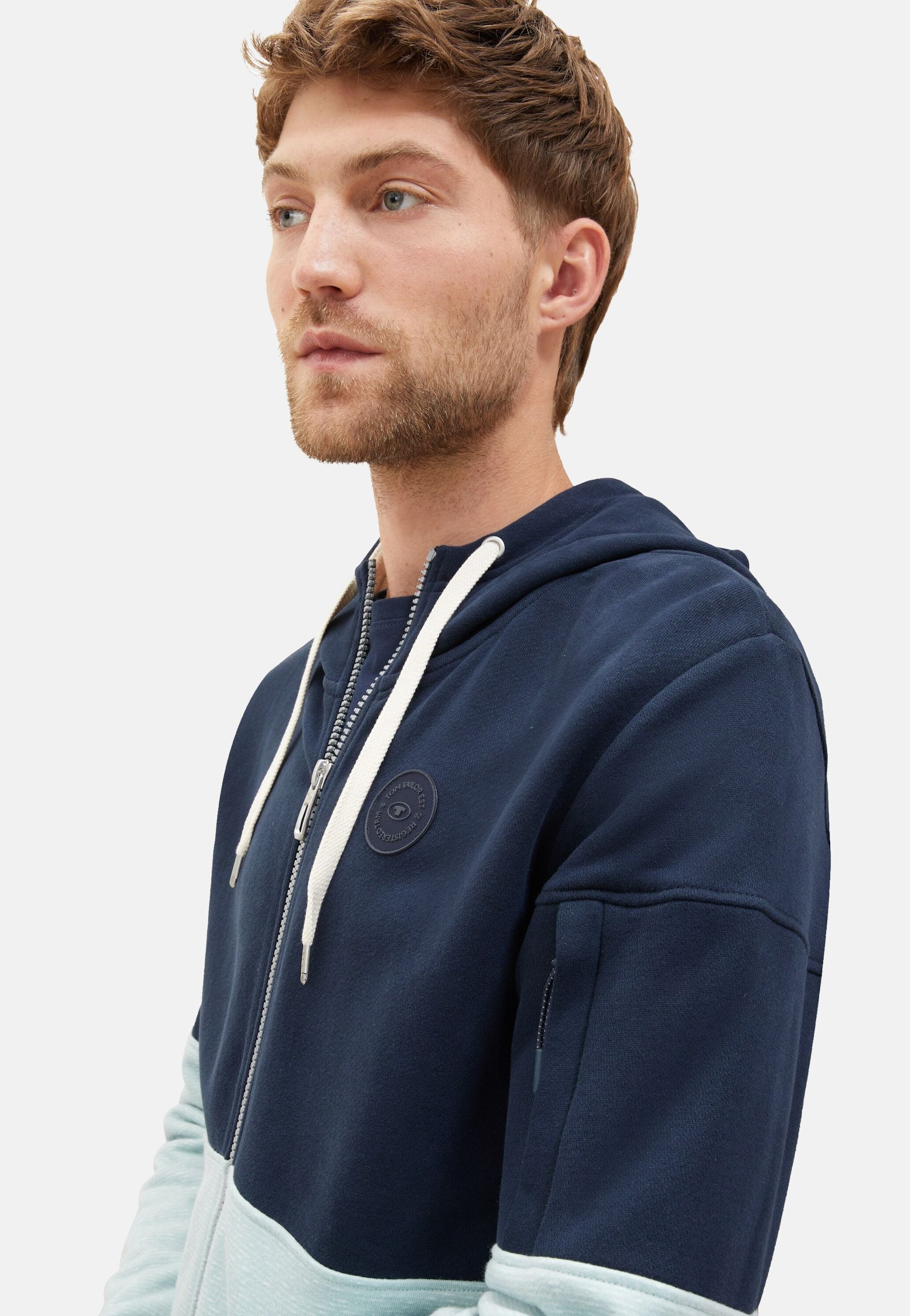 Tom Tailor Zip Hoodie mit Eingrifftaschen und Color-Block