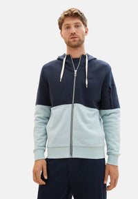 Tom Tailor Zip Hoodie mit Eingrifftaschen und Color-Block