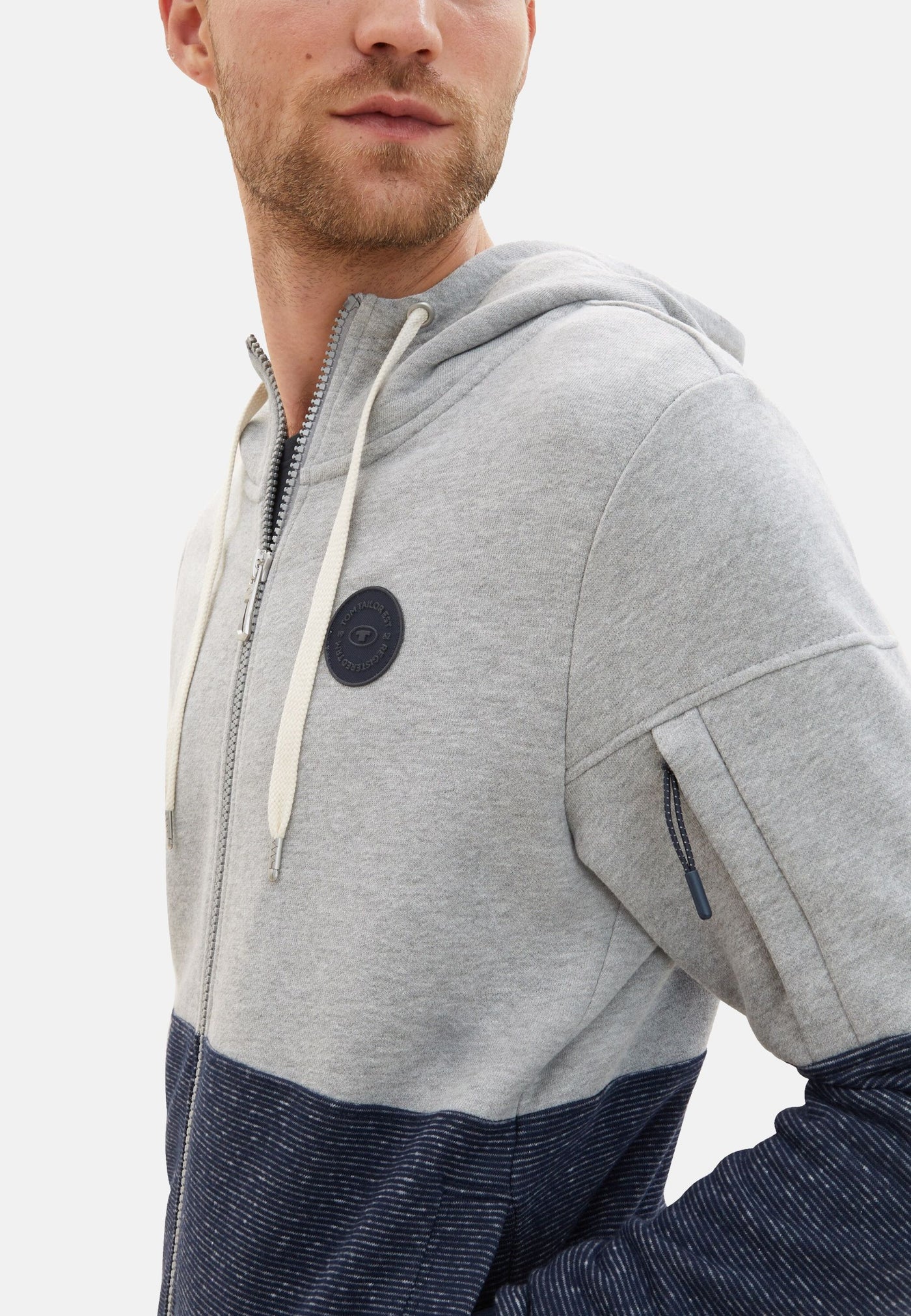 Tom Tailor Zip Hoodie mit Eingrifftaschen und Color-Block