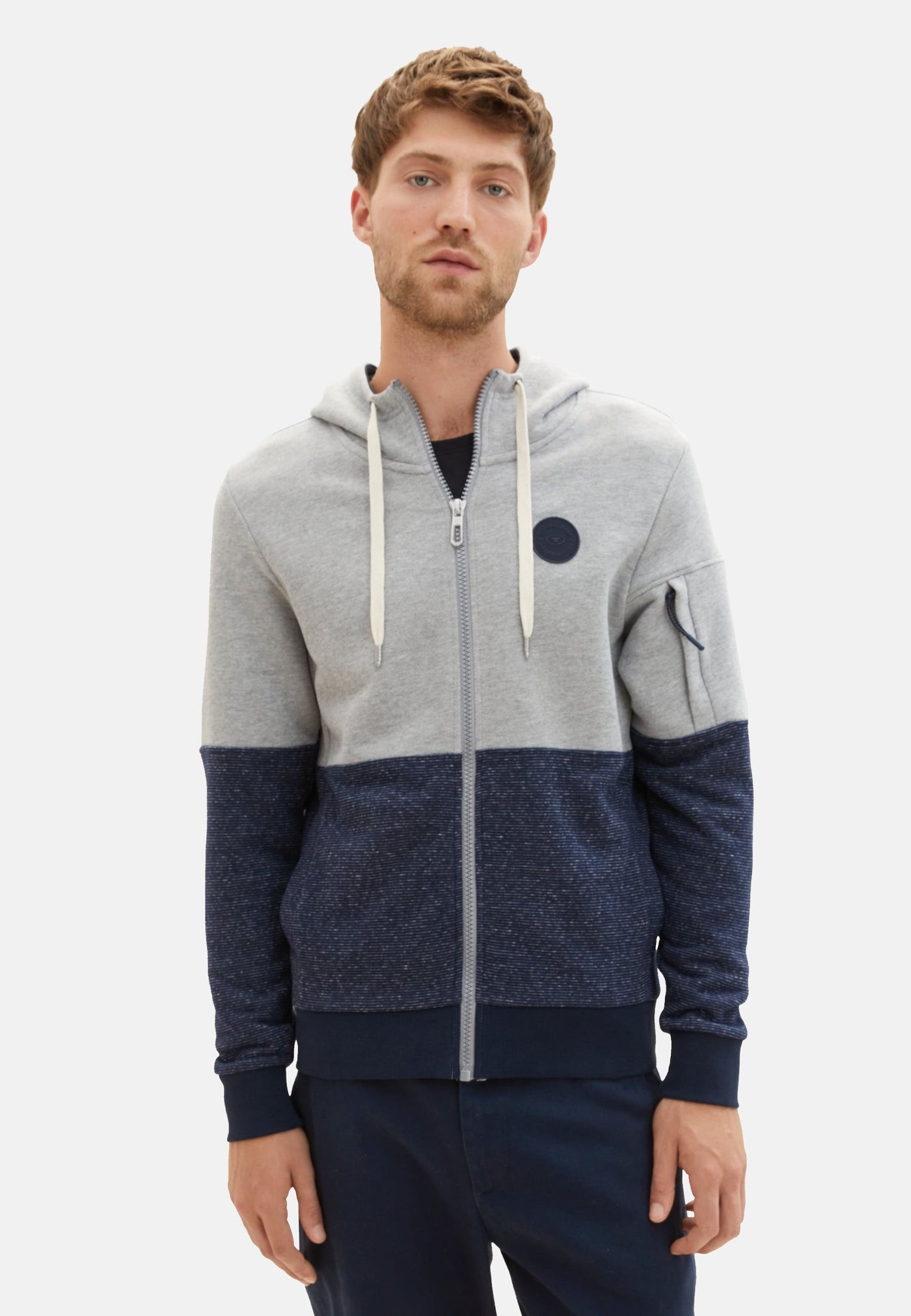 Tom Tailor Zip Hoodie mit Eingrifftaschen und Color-Block