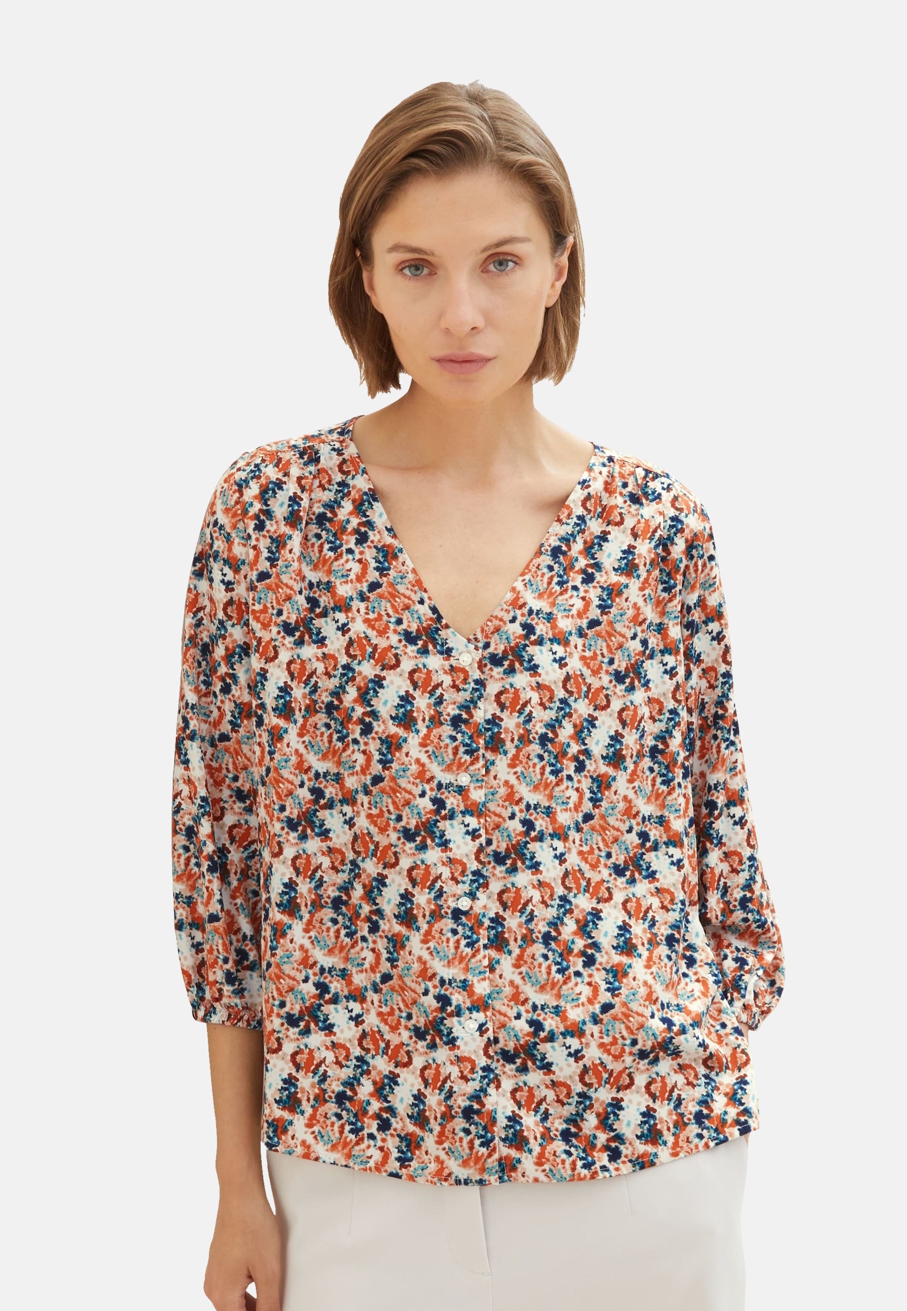 Tom Tailor Langarmhemd mit 3/4 Ärmeln und Loose Fit