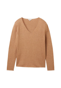 Tom Tailor Langarmshirt mit V-Ausschnitt