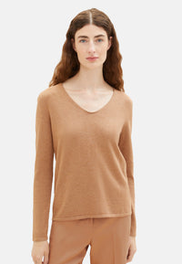 Tom Tailor Langarmshirt mit V-Ausschnitt