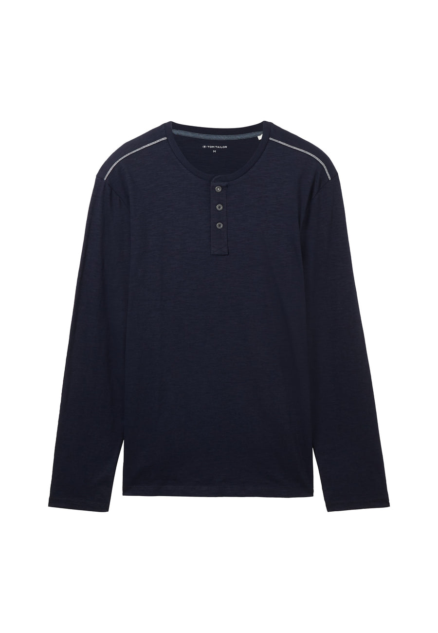 Tom Tailor Langarmshirt mit Henley-Ausschnitt