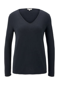 Tom Tailor Langarmshirt mit V-Ausschnitt