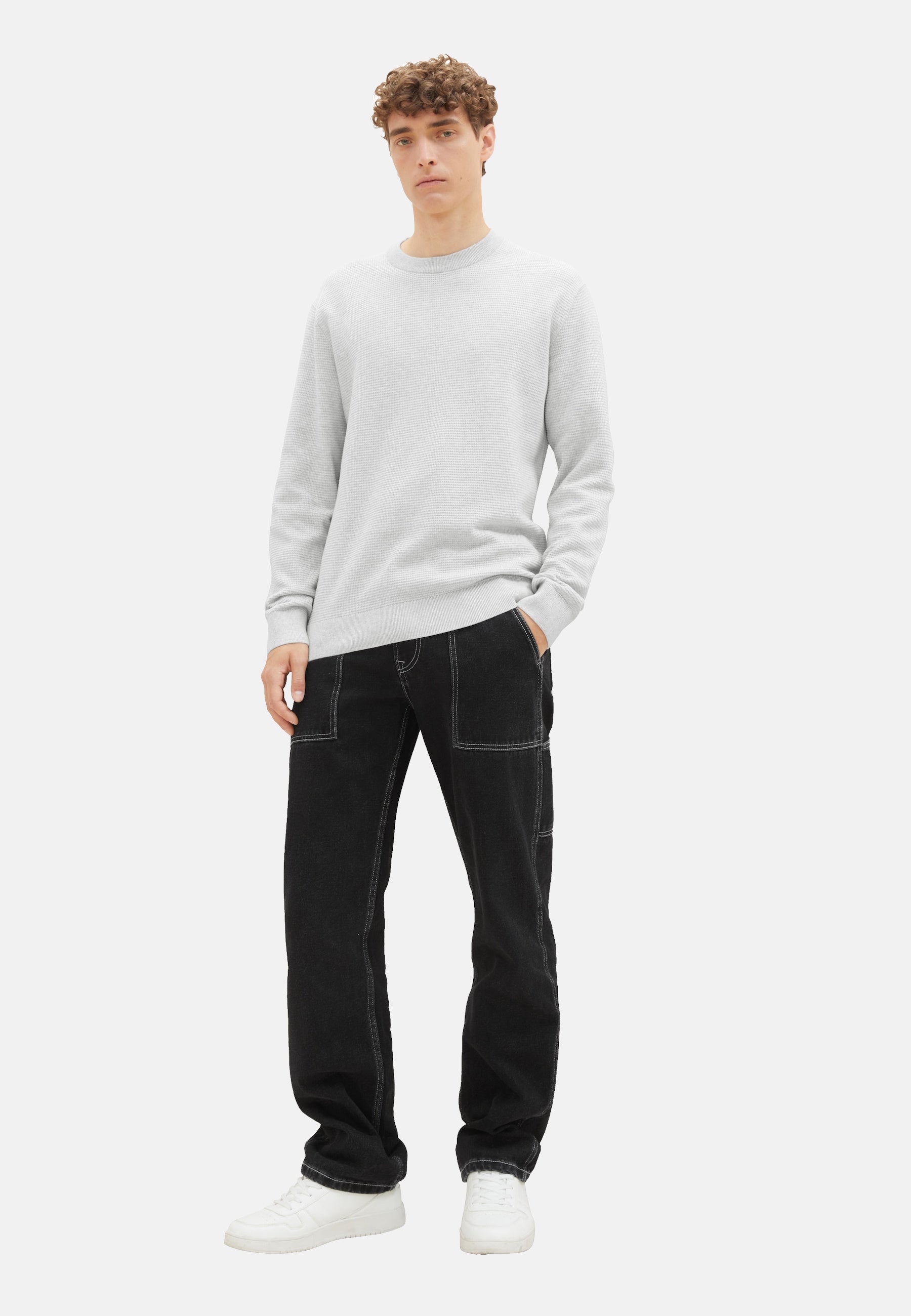 Tom Tailor Strickpullover einfarbig mit Struktur