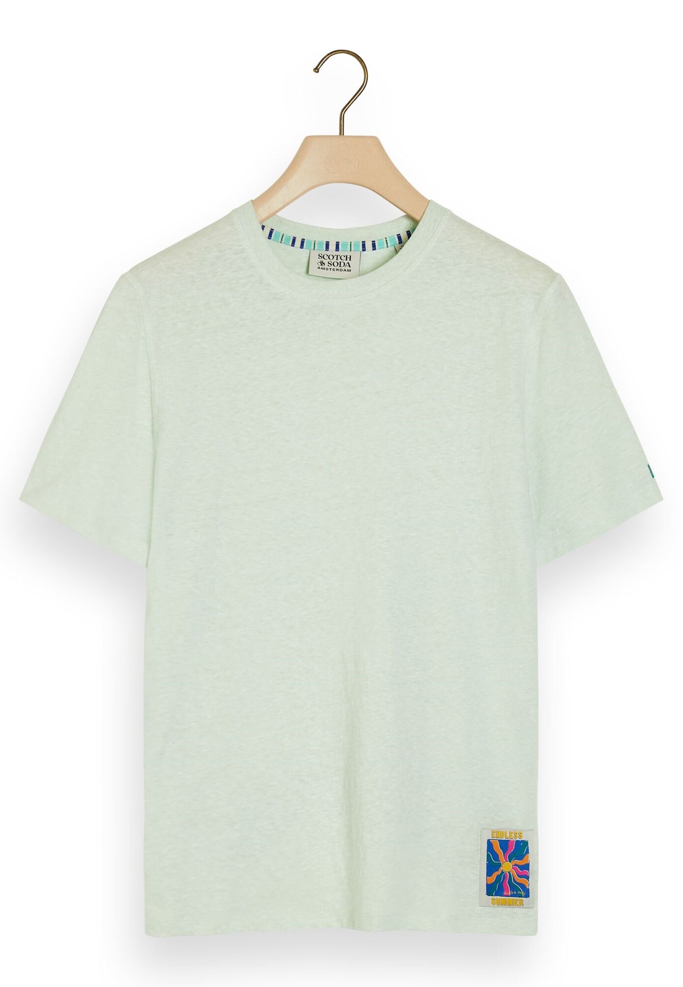 Scotch & Soda Kurzarmshirt mit R-Neck und Label-Flag