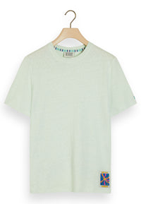 Scotch & Soda Kurzarmshirt mit R-Neck und Label-Flag
