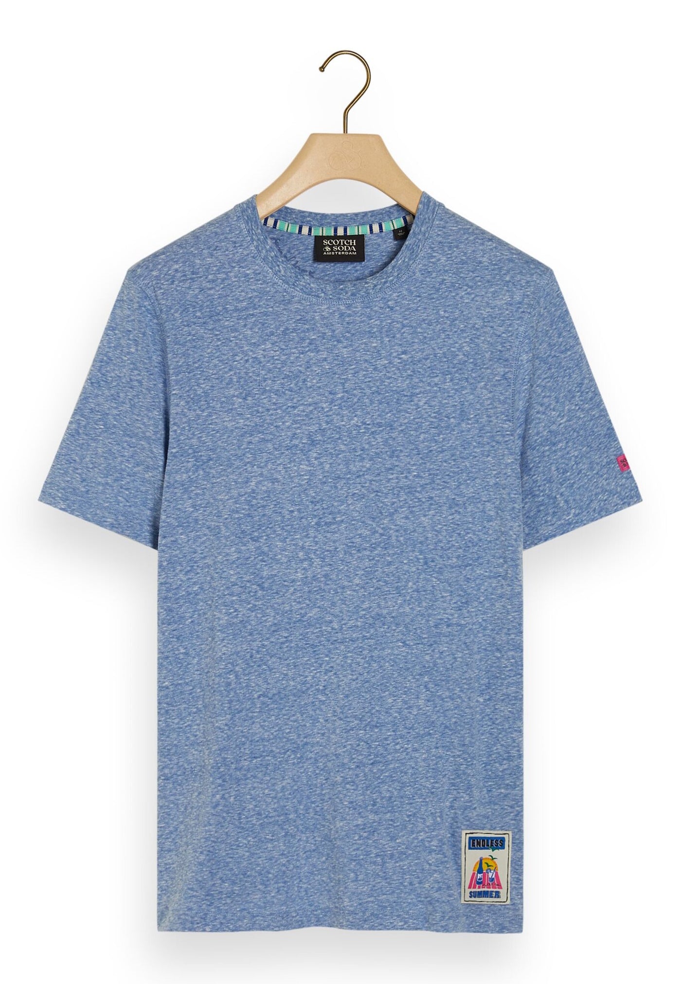 Scotch & Soda Kurzarmshirt mit R-Neck und Label-Flag