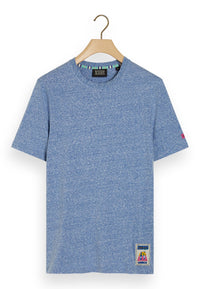 Scotch & Soda Kurzarmshirt mit R-Neck und Label-Flag