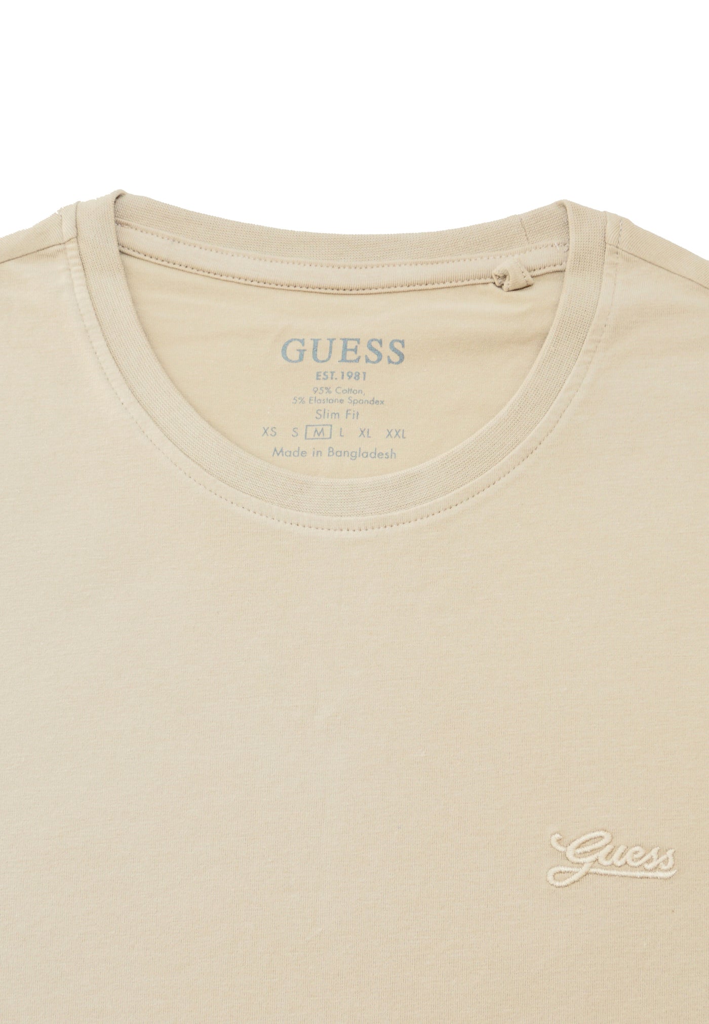 Guess Kurzarm T-Shirt BASIC PIMA mit Rundhalsausschnitt in Slim Fit