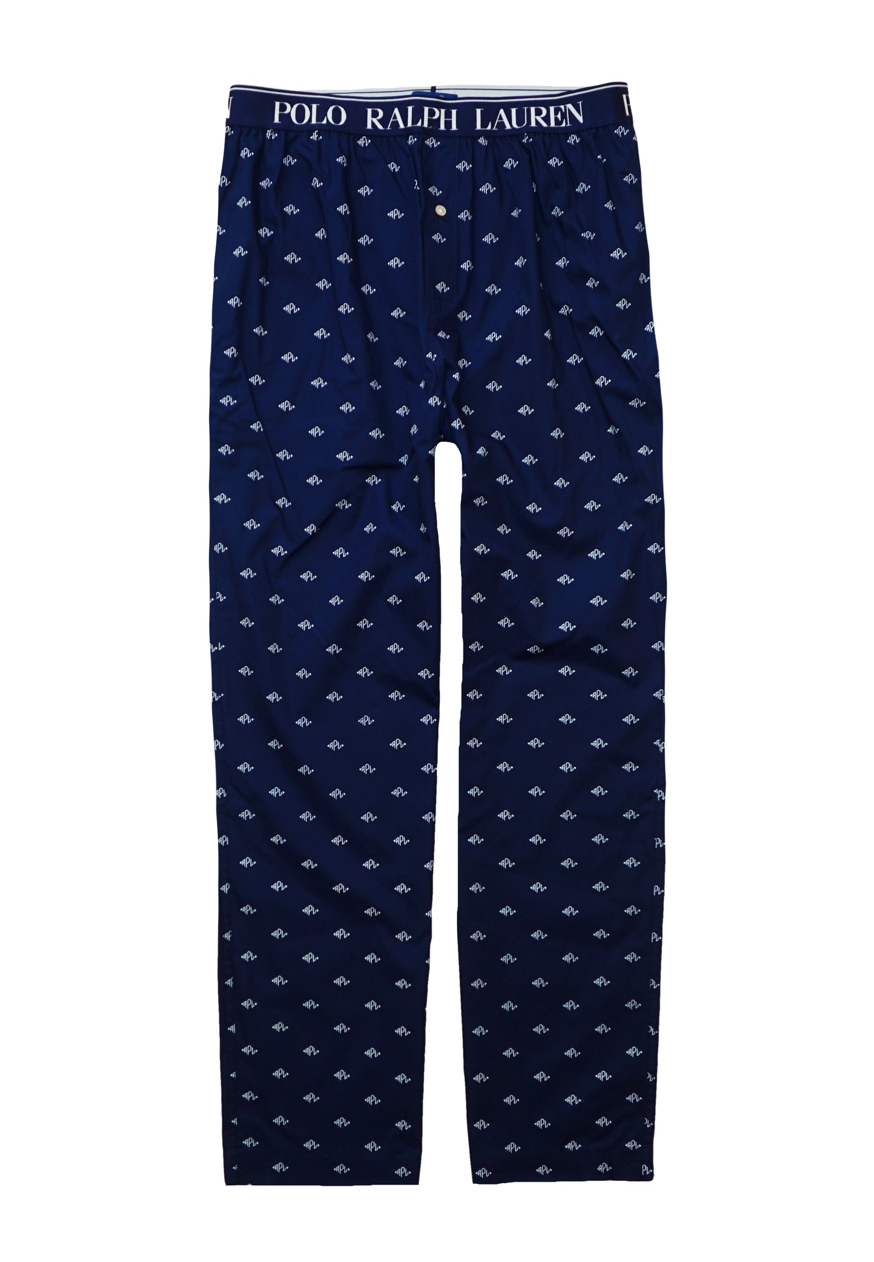 Ralph Lauren Pyjama mit langer Hose und Langarmhemd mit Kragen, Knopfleiste und Brusttasche