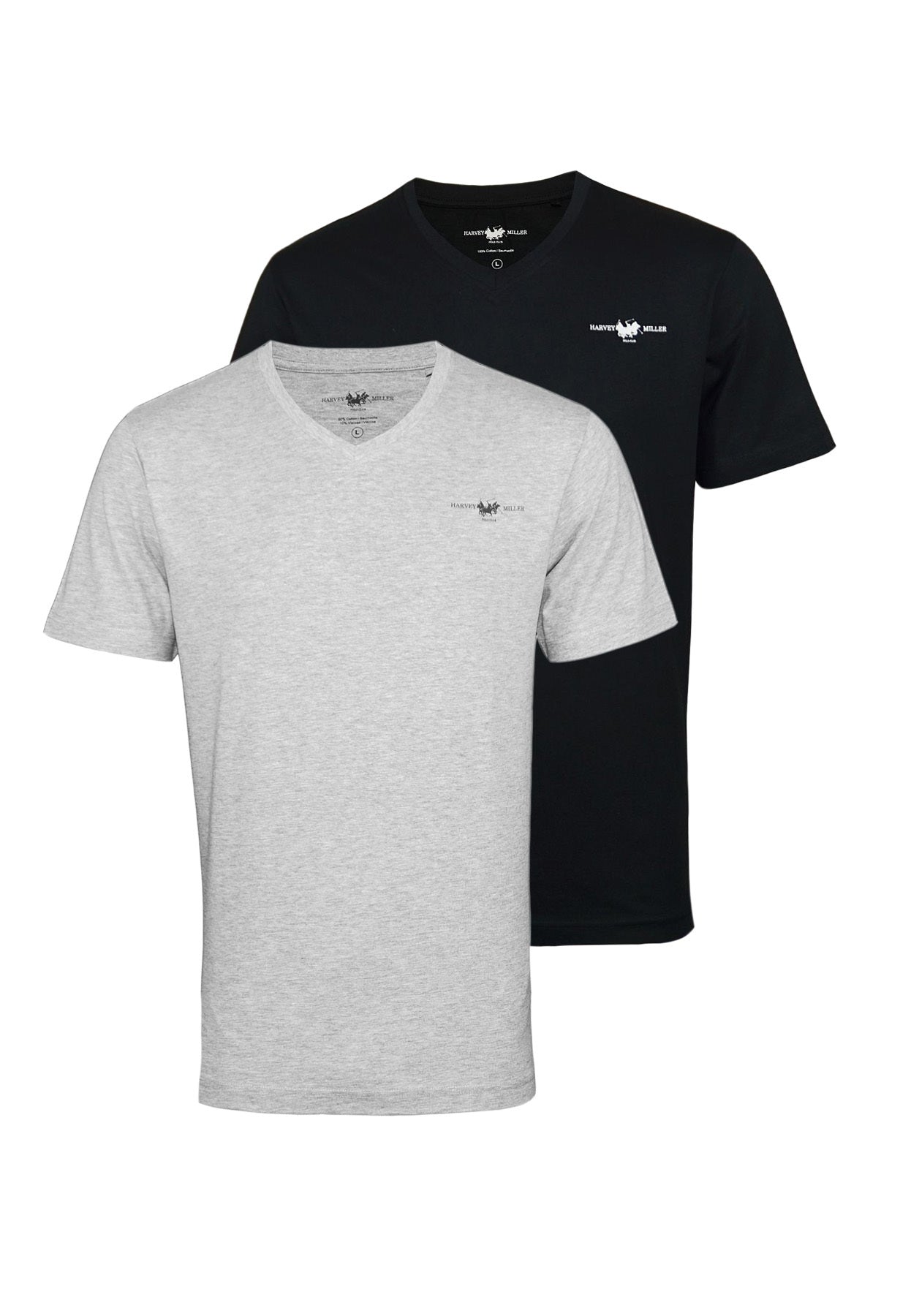 Harvey Miller 2 Pack Basic T-Shirt V-Ausschnitt