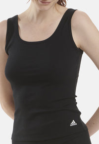 Adidas Tank Top mit Rundhalsausschnitt und Label-Print
