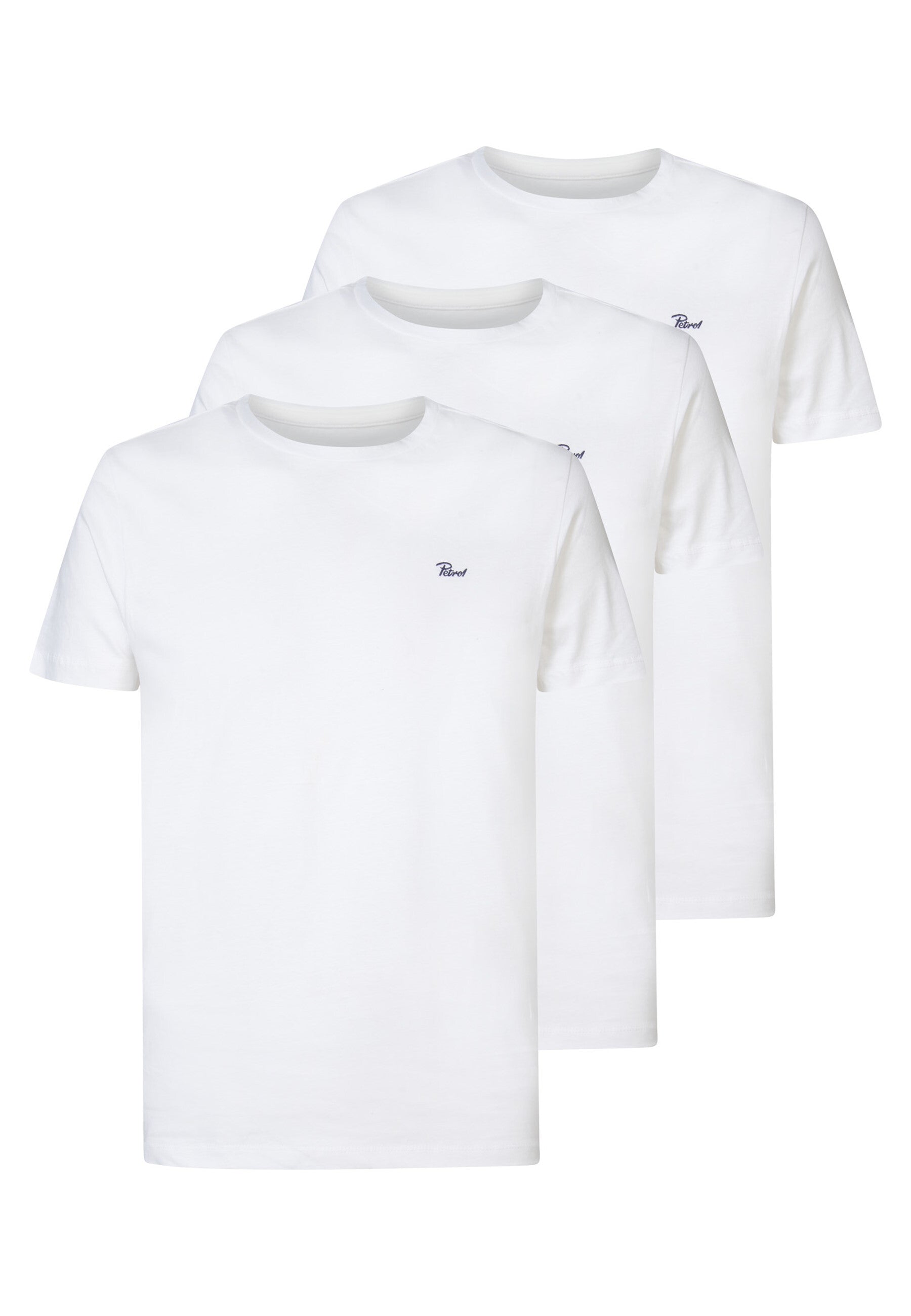 Petrol Industries Basic-Shirts im 3 Pack mit Rundhalsausschnitt