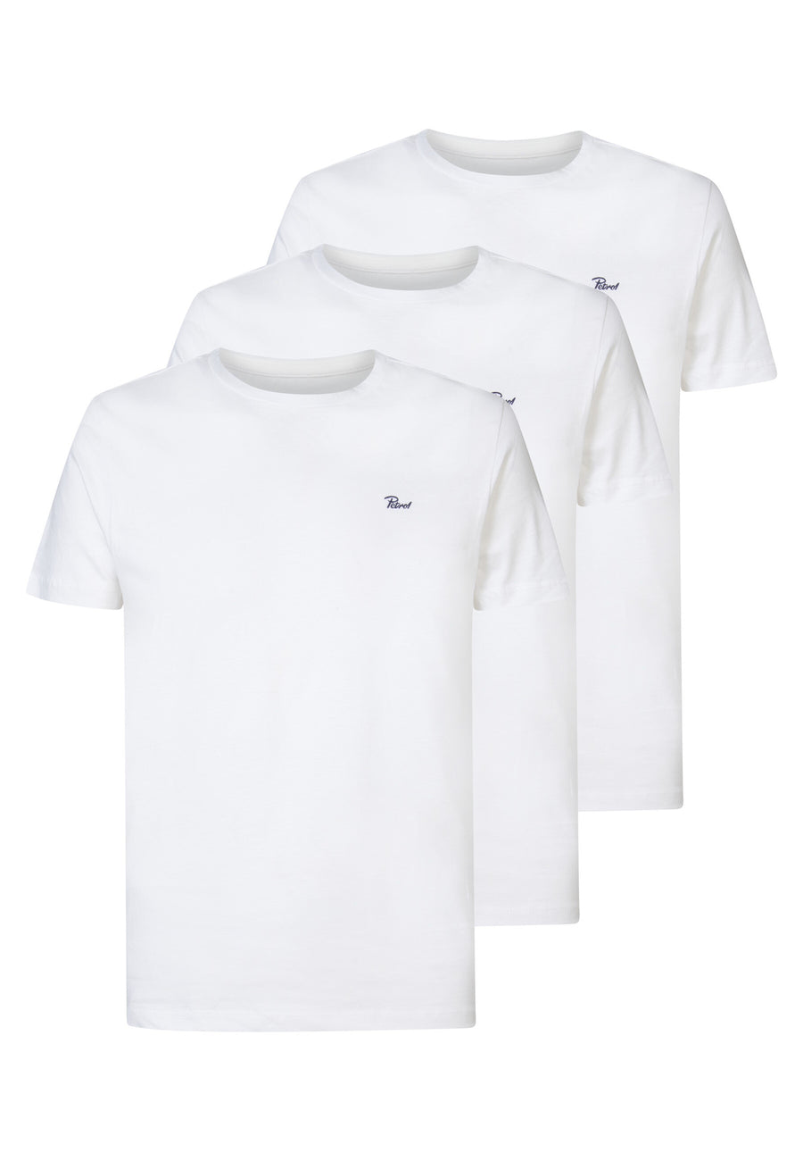 Petrol Industries Basic-Shirts im 3 Pack mit Rundhalsausschnitt