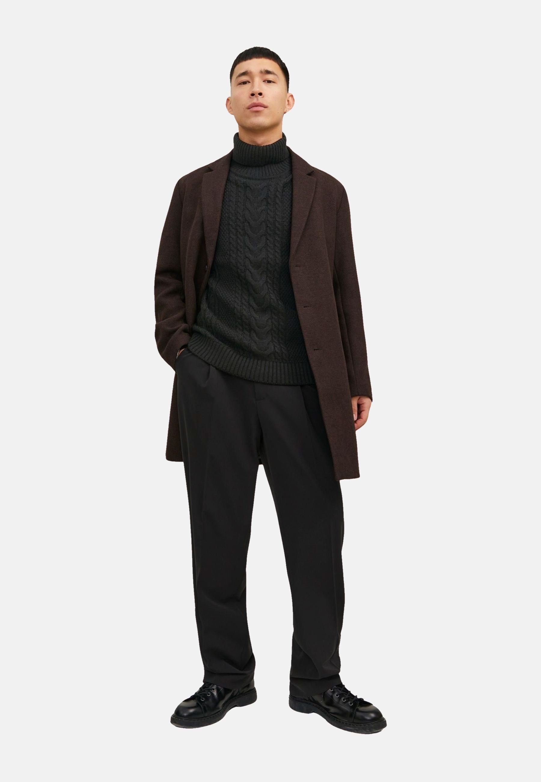 Jack & Jones Craig mit Rollkragen und Zopfmuster