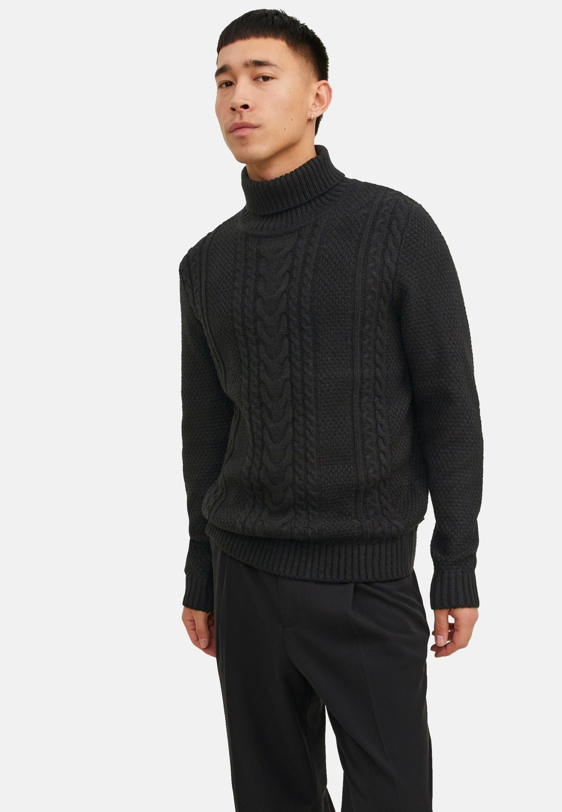 Jack & Jones Craig mit Rollkragen und Zopfmuster
