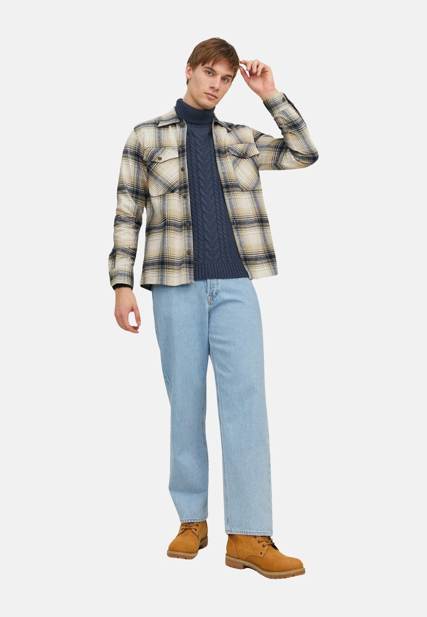 Jack & Jones Craig mit Rollkragen und Zopfmuster