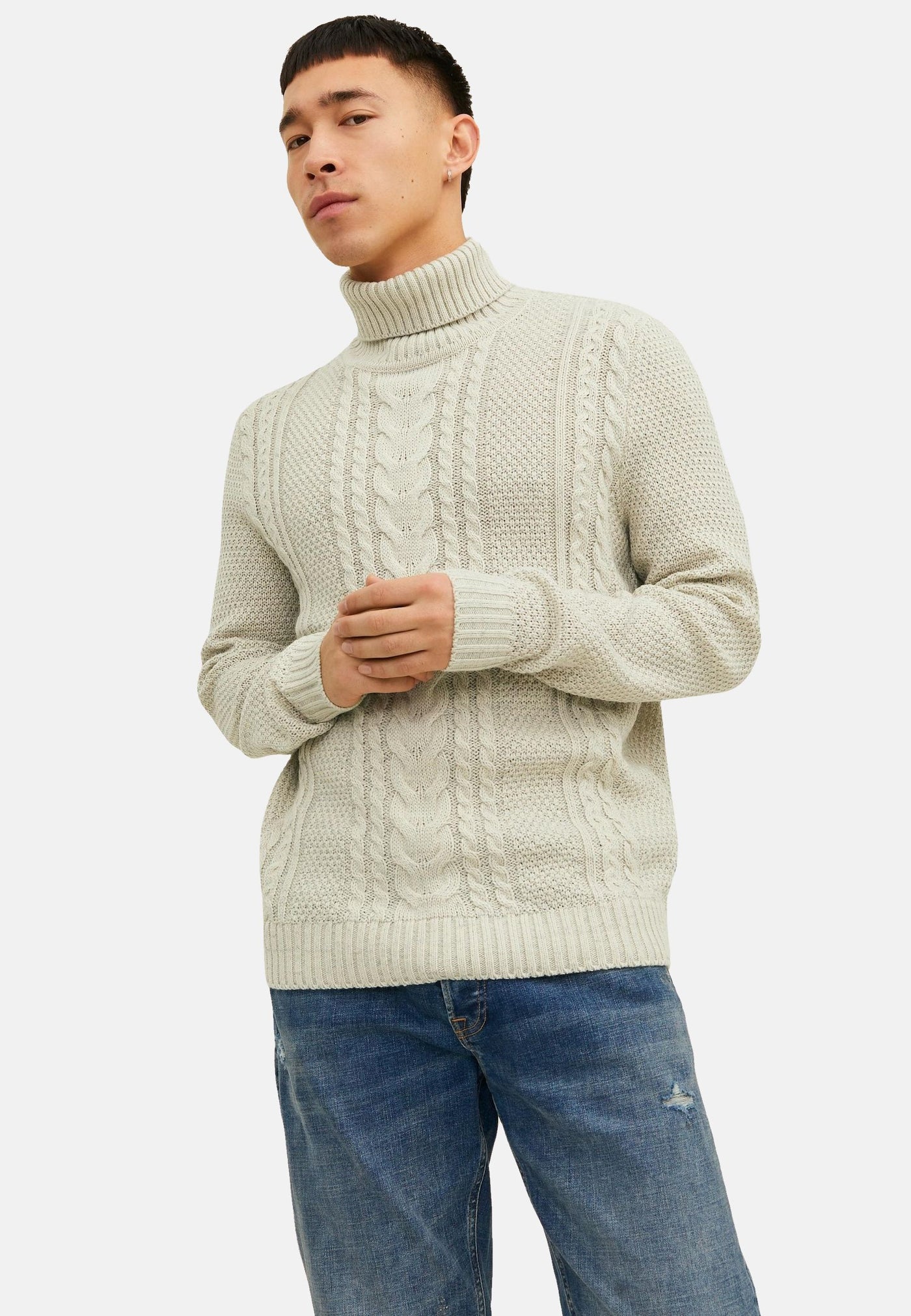 Jack & Jones Craig mit Rollkragen und Zopfmuster