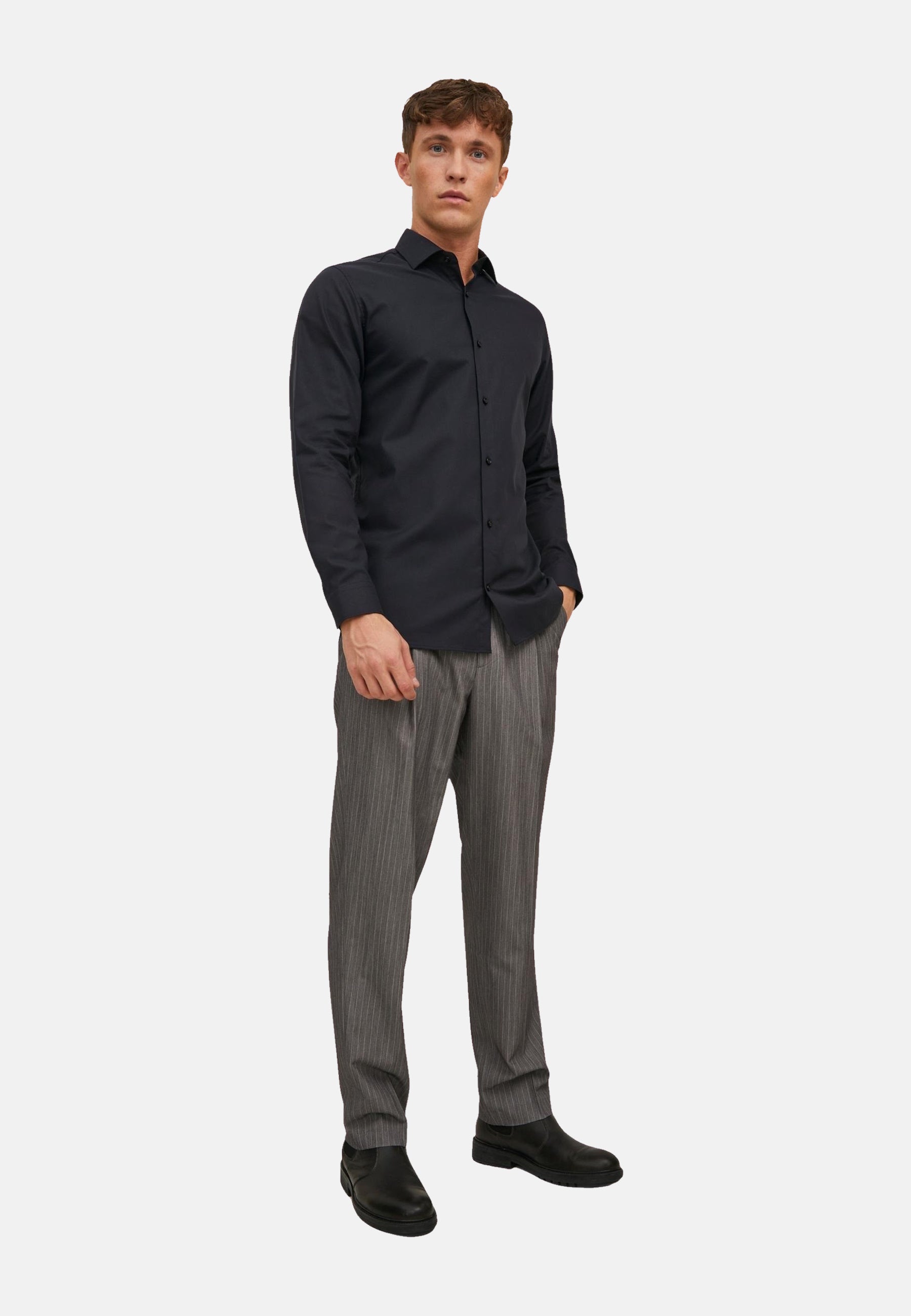 Jack & Jones PARKER Slimfit Langarmhemd mit Kent-Kragen