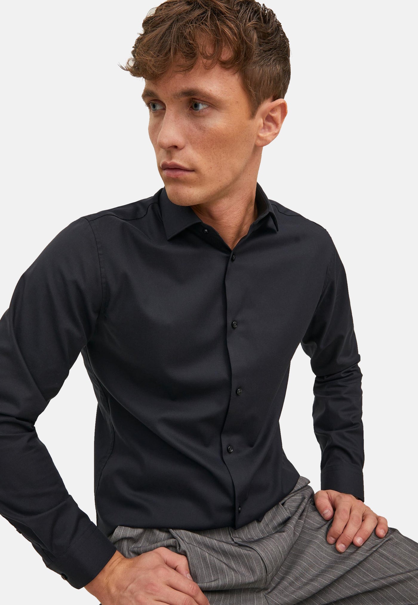 Jack & Jones PARKER Slimfit Langarmhemd mit Kent-Kragen
