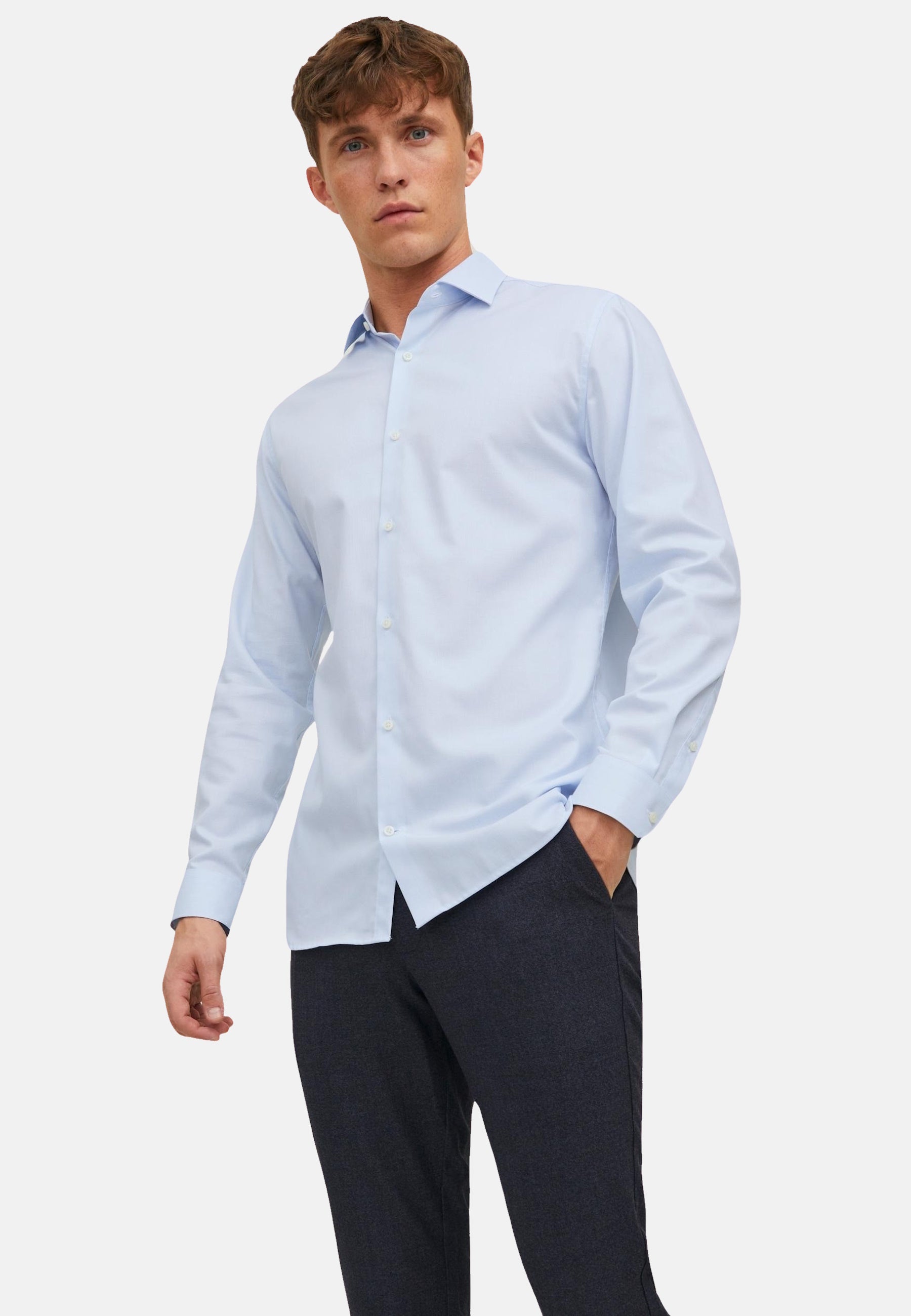 Jack & Jones PARKER Slimfit Langarmhemd mit Kent-Kragen