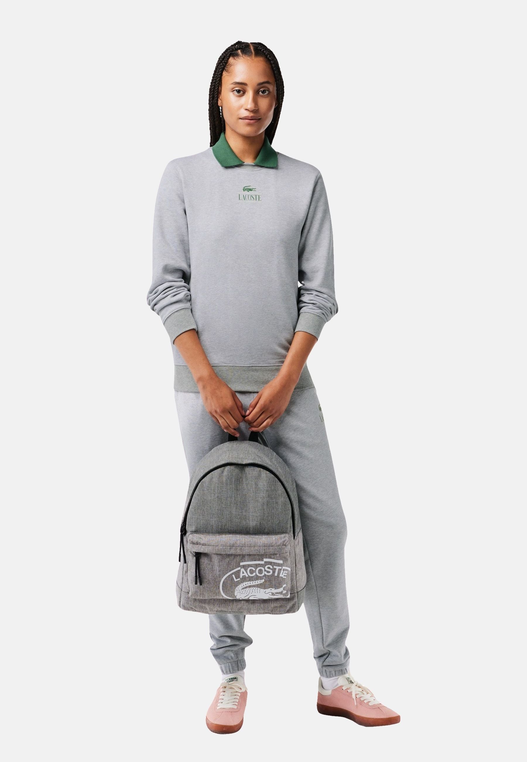 Lacoste Pullover mit Rippbündchen und Logo