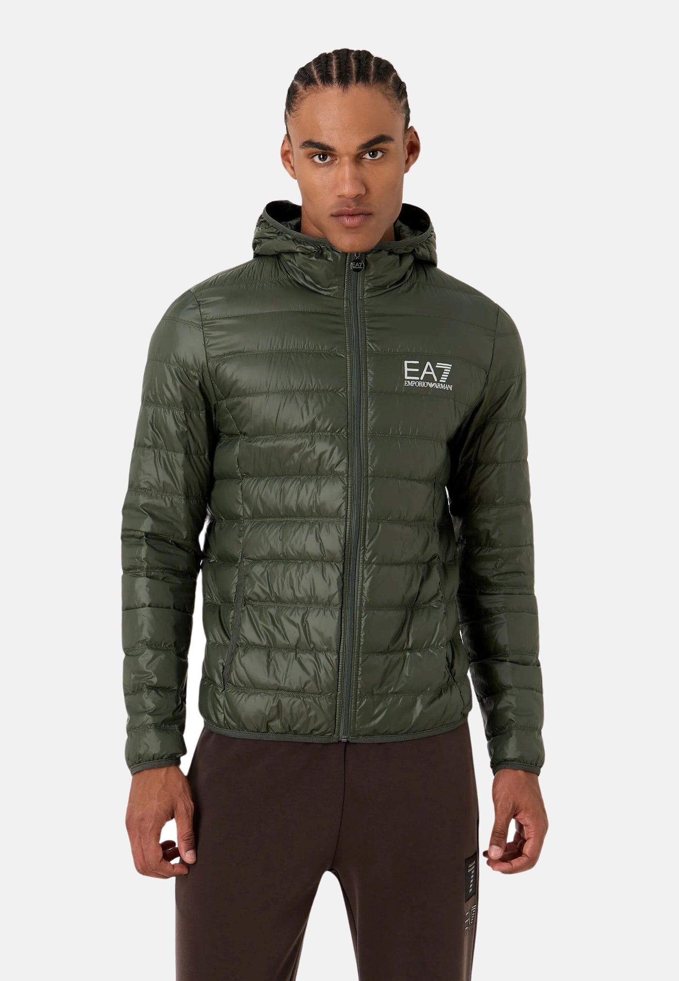 EA7 Emporio Armani Core Identity Steppjacke mit Kapuzenkragen