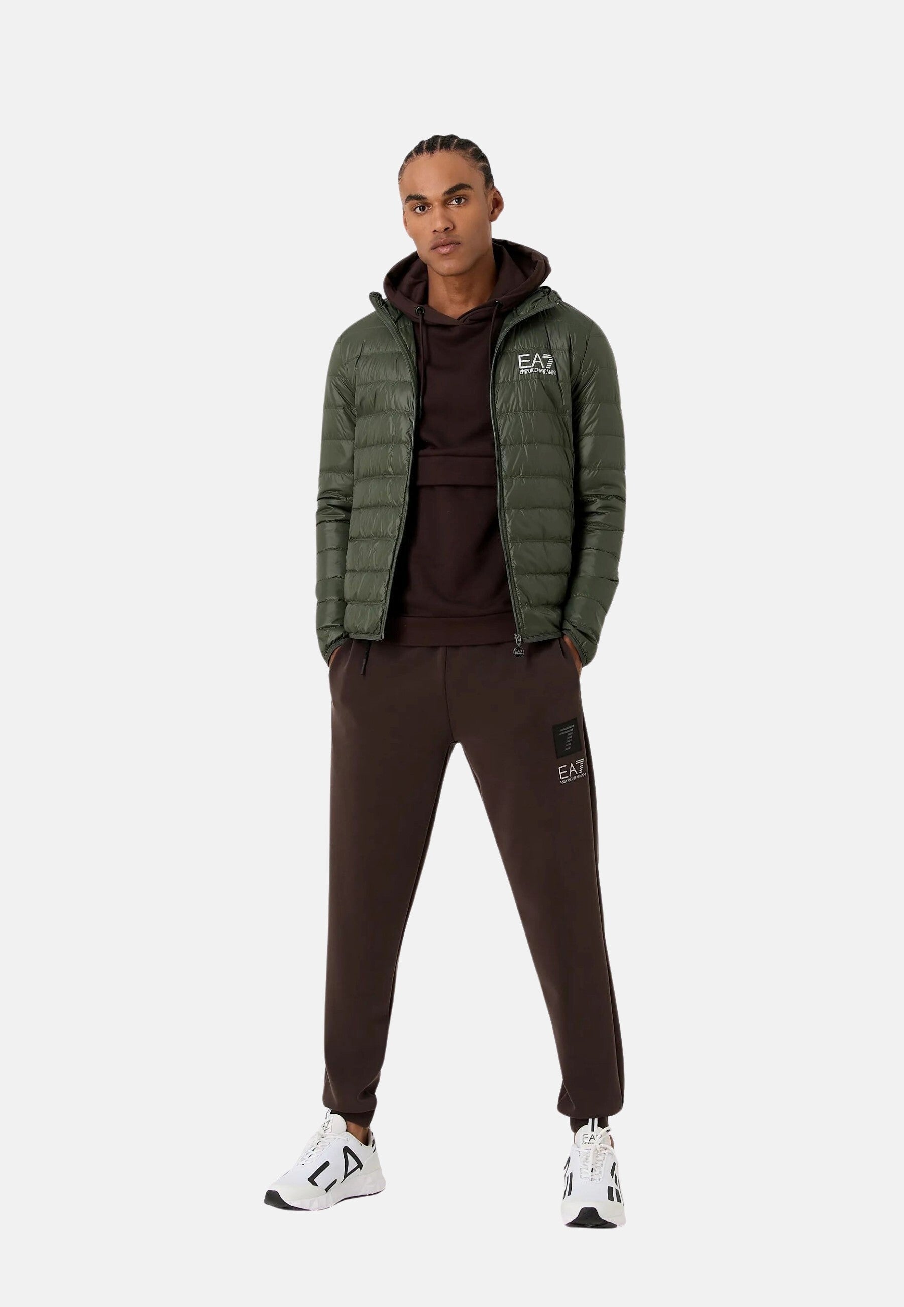 EA7 Emporio Armani Core Identity Steppjacke mit Kapuzenkragen