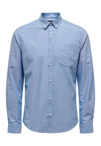 Only & Sons Salvaro Langarmhemd mit Brusttasche, Slim Fit