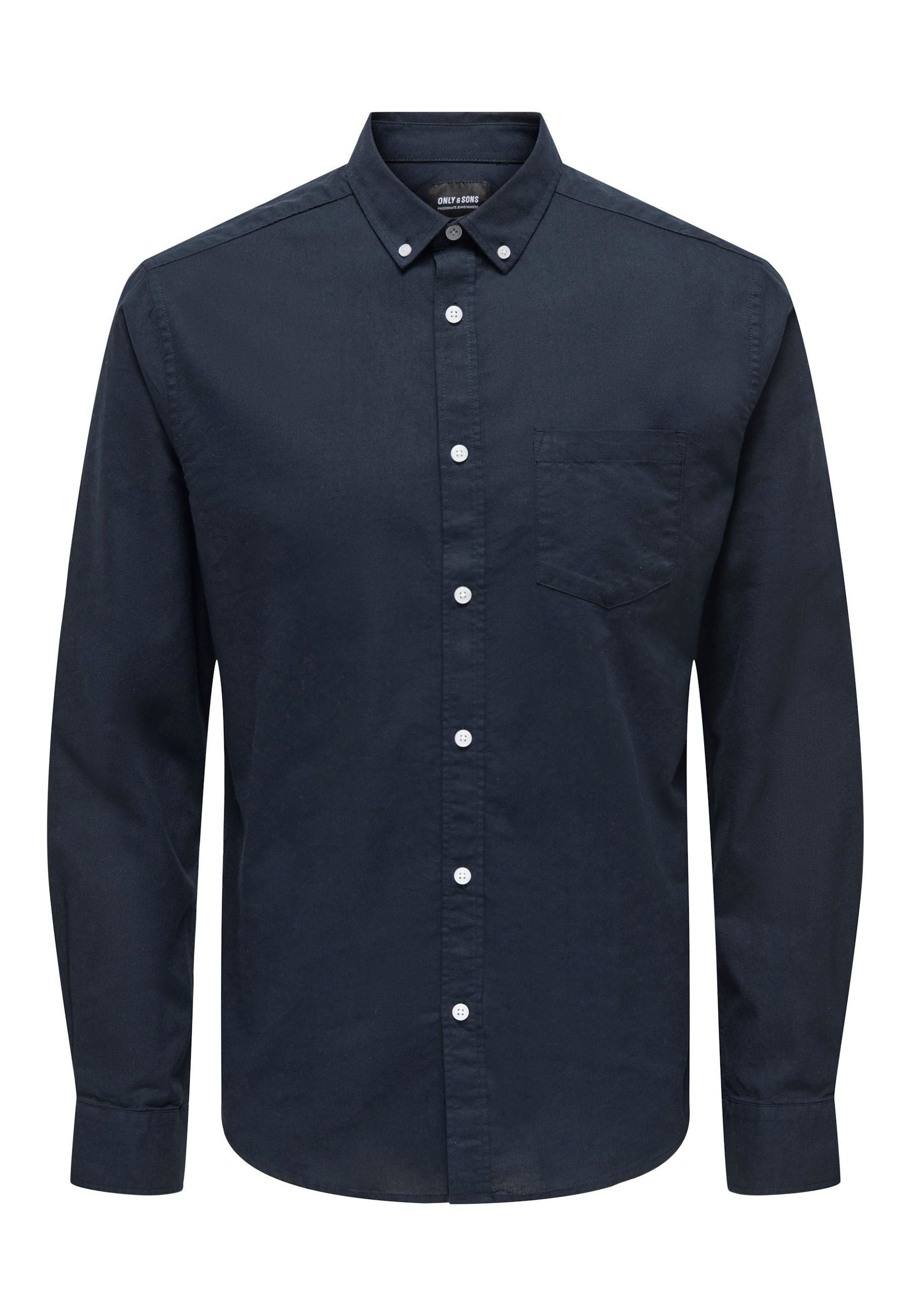 Only & Sons Salvaro Langarmhemd mit Brusttasche, Slim Fit