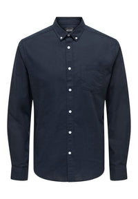 Only & Sons Salvaro Langarmhemd mit Brusttasche, Slim Fit