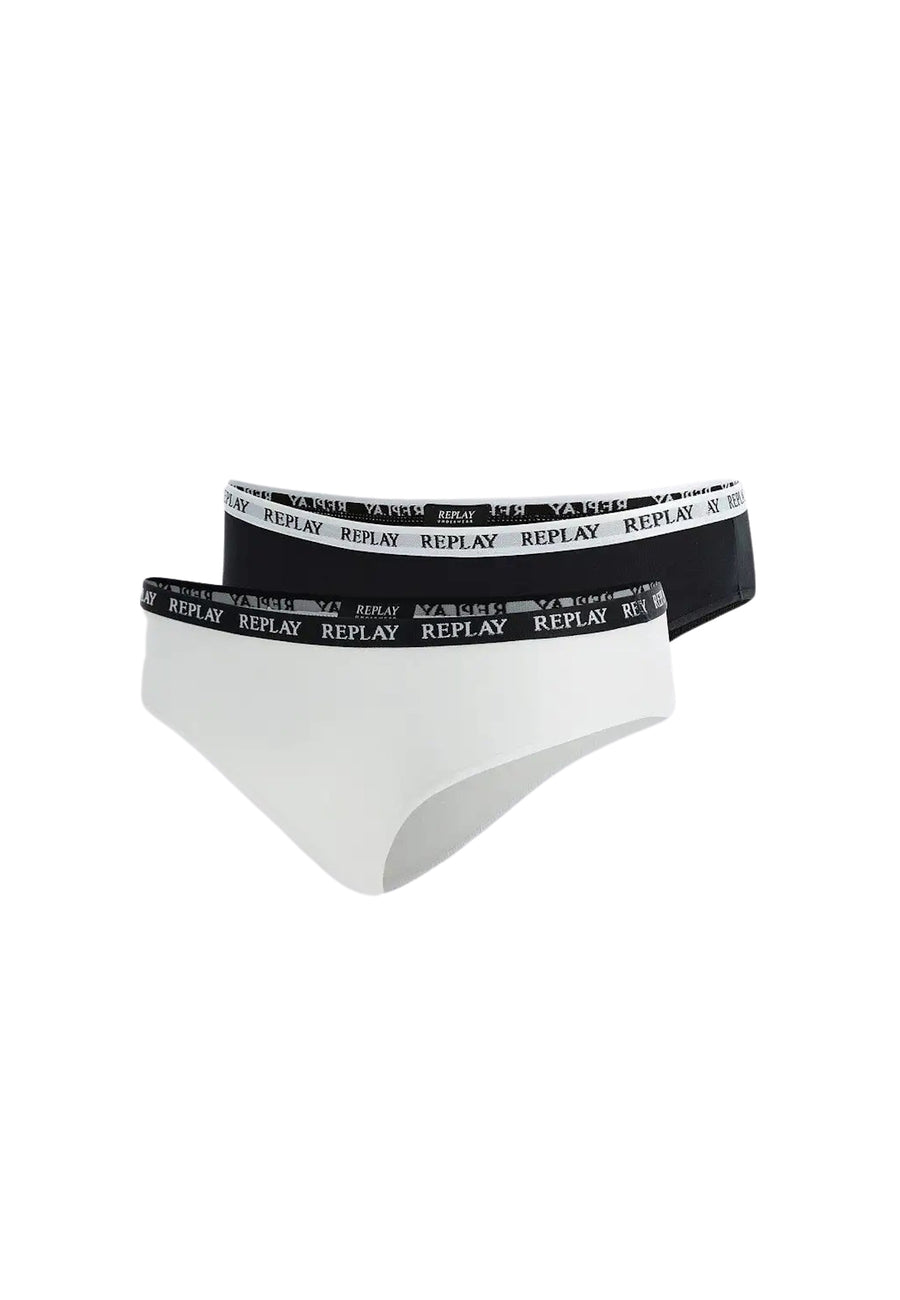 Replay Damen-Slip mit Logo-Bund 2er Pack