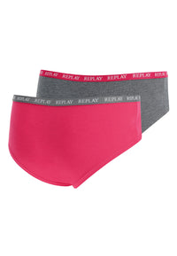 Replay Damen-Slip mit Logo-Bund 2er Pack