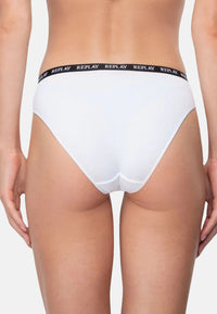 Replay Damen-Slip mit Logo-Bund 2er Pack