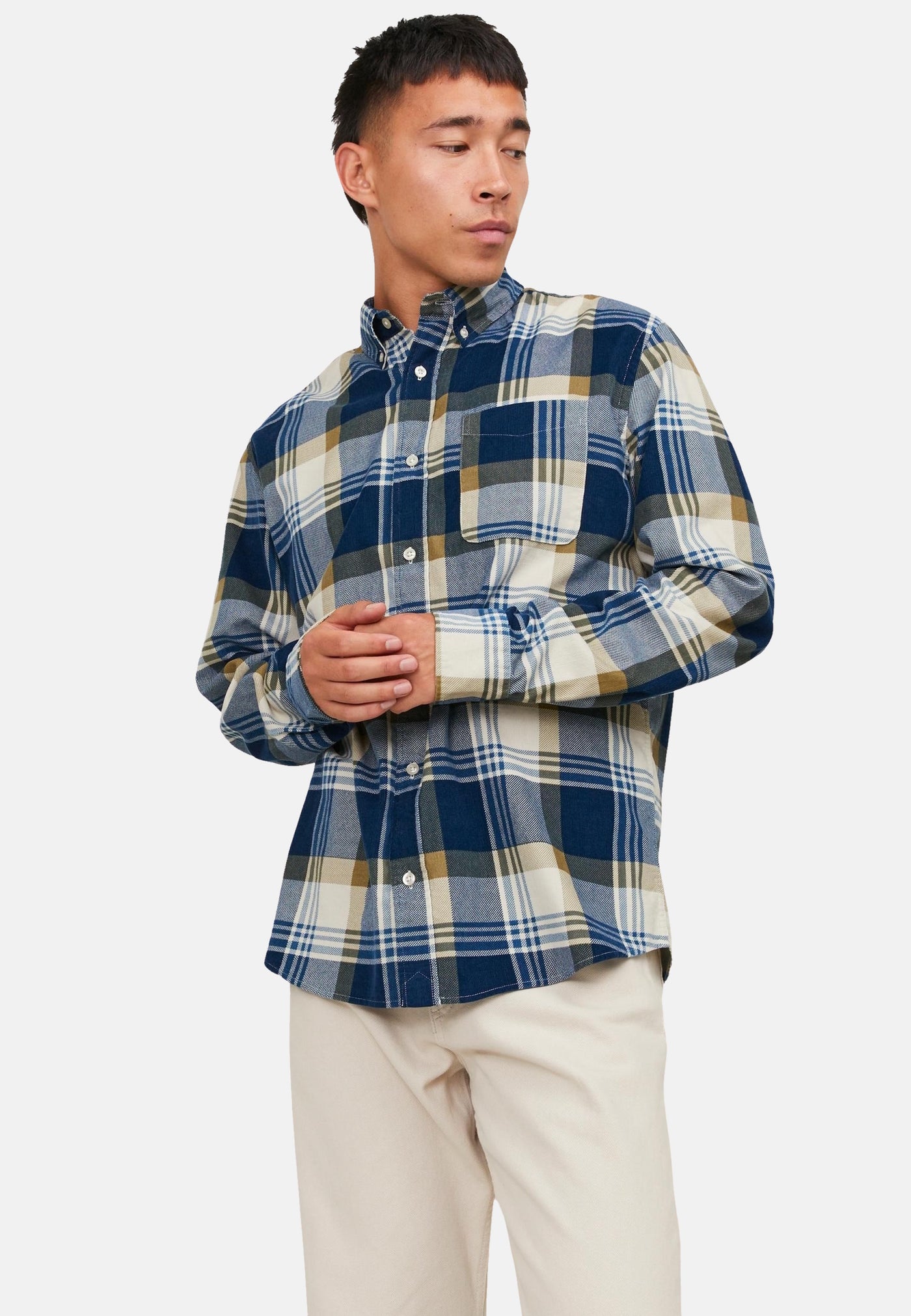 Jack & Jones BROOK Cord-Langarmhemd mit Brusttasche