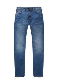 Tom Tailor Josh Regular Slim Jeans mit Logo-Badge im Five-Pocket-Style