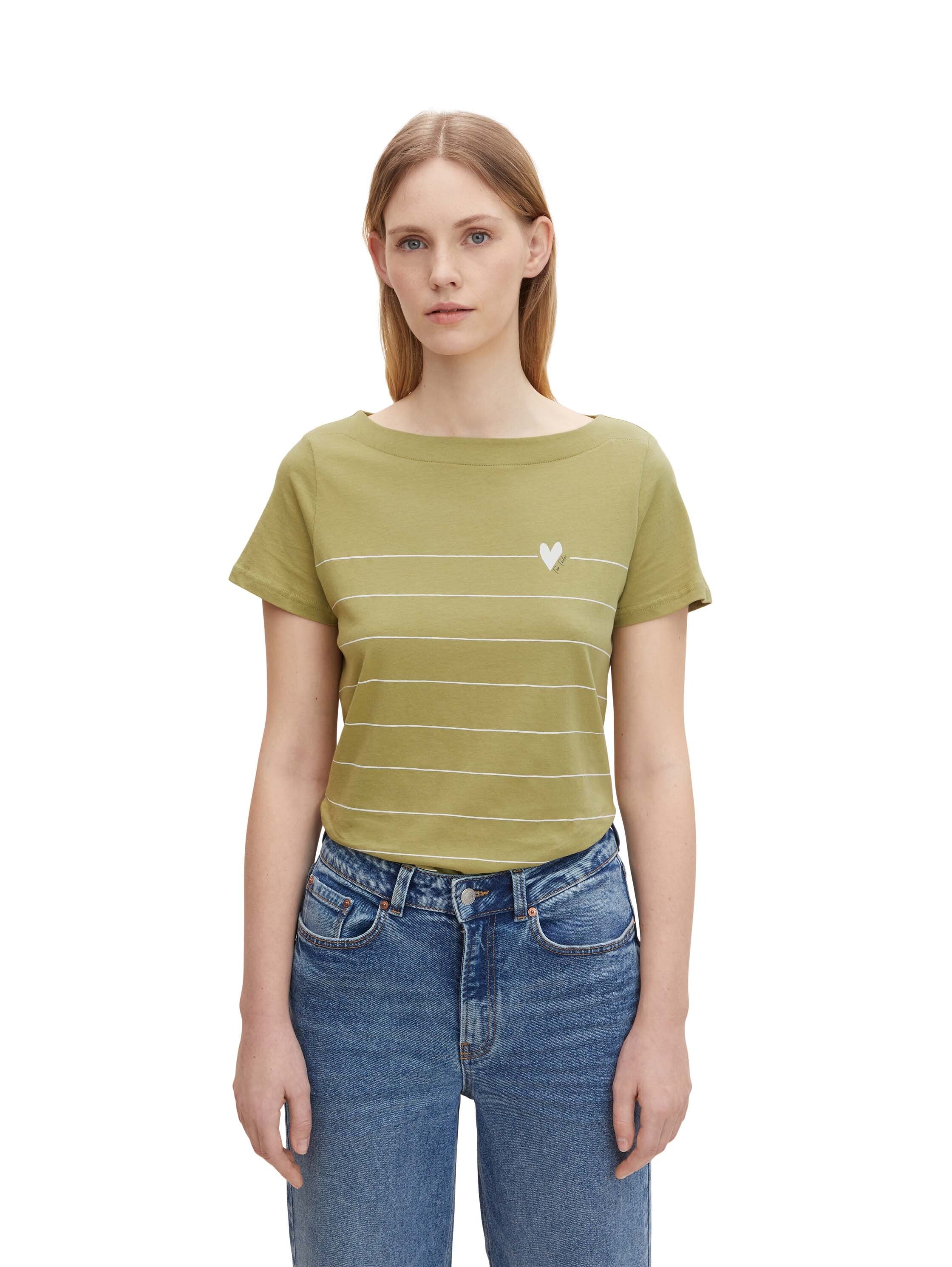 Tom Tailor Gestreiftes T-Shirt aus Bio-Baumwolle