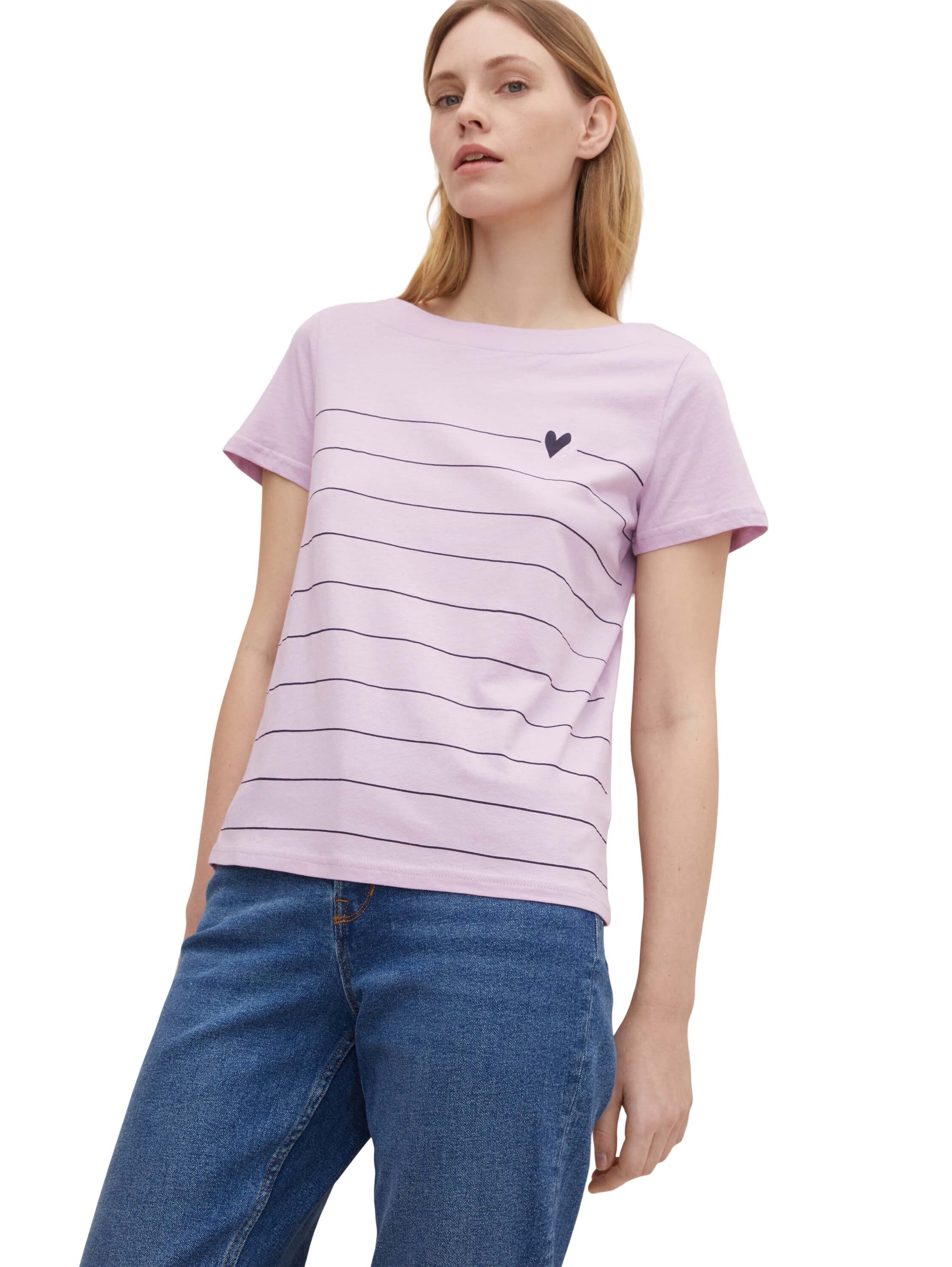 Tom Tailor Gestreiftes T-Shirt aus Bio-Baumwolle