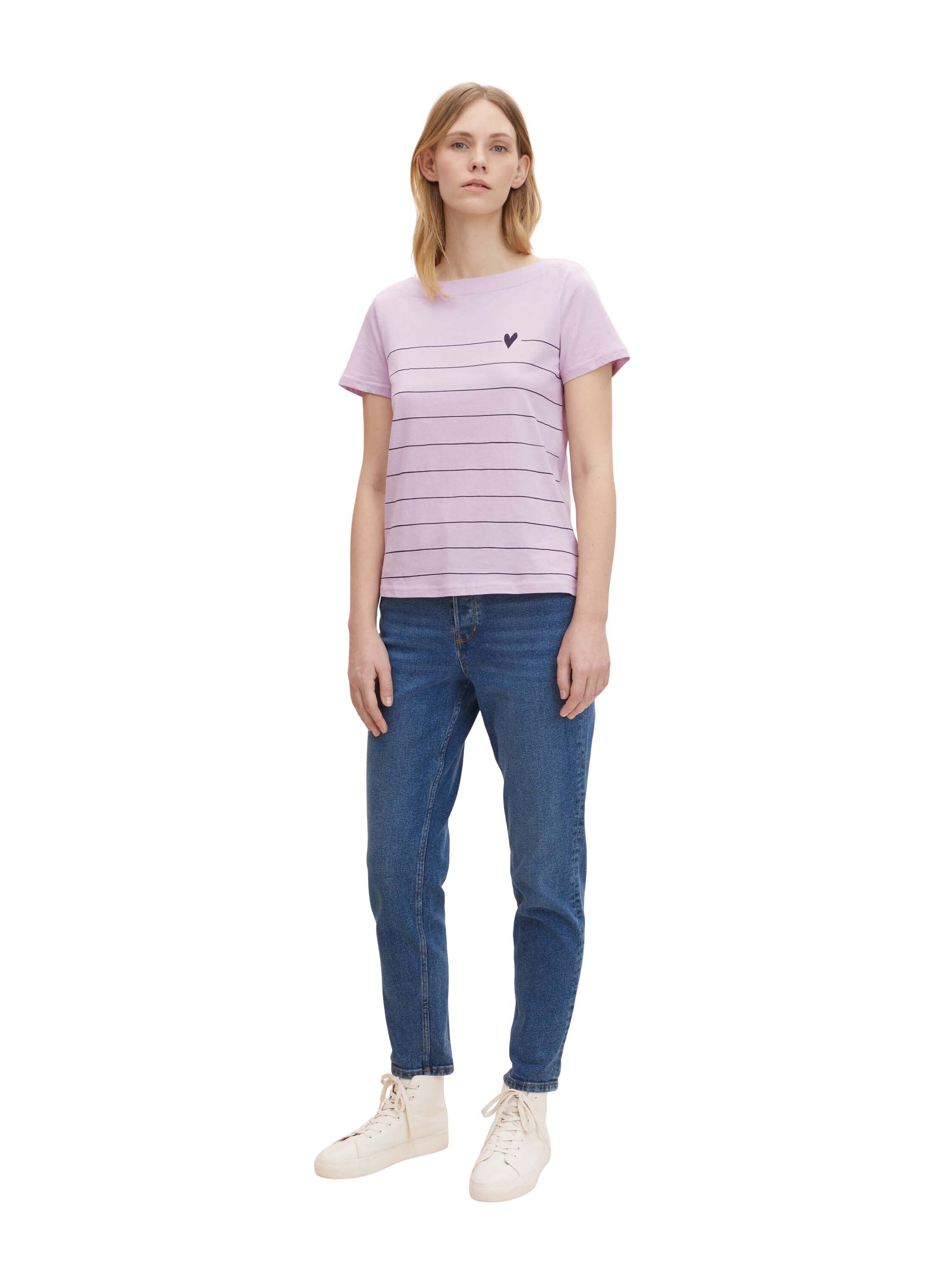 Tom Tailor Gestreiftes T-Shirt aus Bio-Baumwolle