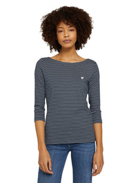 Tom Tailor Gestreiftes Langarmshirt aus Bio-Baumwolle