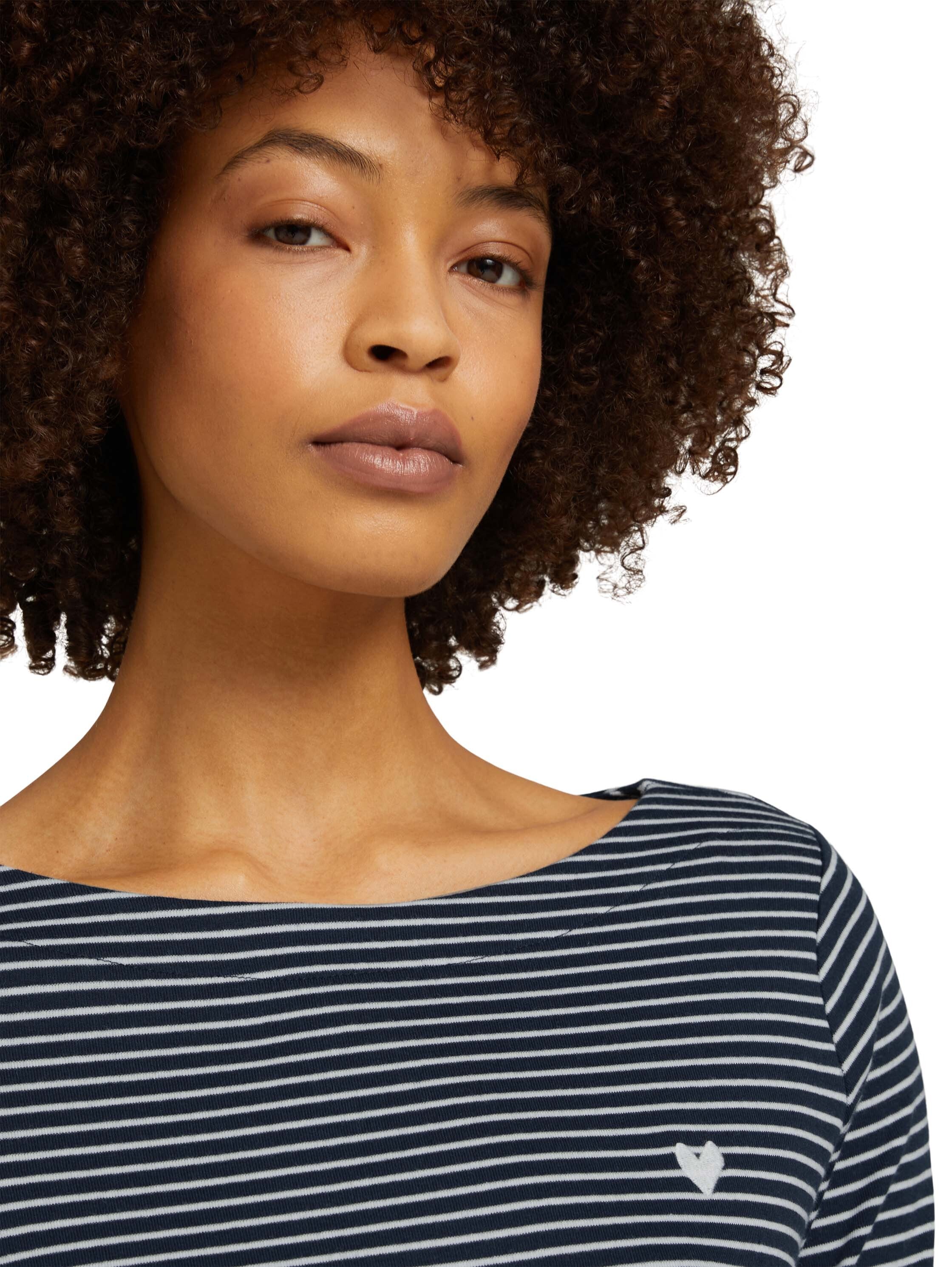 Tom Tailor Gestreiftes Langarmshirt aus Bio-Baumwolle